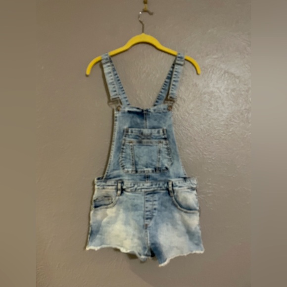 ZARA Trafaluc Denim Makers Overall Shorts Size Small - Picture 8 of 9